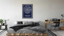 Load image into Gallery viewer, Circular Blue Manchester Road Map Print Photo