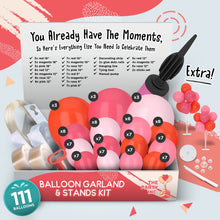 Load image into Gallery viewer, 16ft Pink Balloon Arch Kit 16Ft with 2 Extra Balloon Stands & Pump | Video eBook Instruction | Ideal Bachelorette Party Decorations