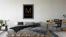 Load image into Gallery viewer, Black &amp; Gold Manchester &#39;M&#39; and Co Ordinates Print Photo
