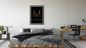 Black & Gold Manchester 'M' and Co Ordinates Print Photo