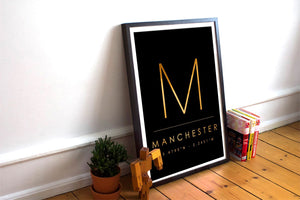 Black & Gold Manchester 'M' and Co Ordinates Print Photo