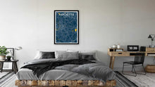 Lade das Bild in den Galerie-Viewer, Blue Manchester Road Map Print Photo
