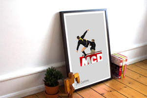 Eric Cantona Kicking Man United Print Photo