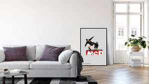 Eric Cantona Kicking Man United Print Photo