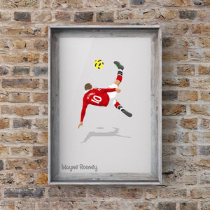 Wayne Rooney Bicycle Kick Man United Print Photo