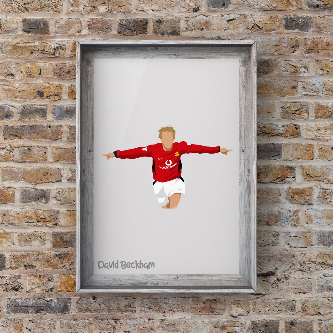 David Beckham Man United Print Photo