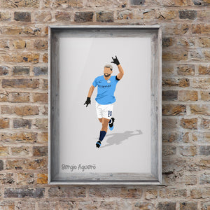 Sergio Aguero Manchester City Print Photo