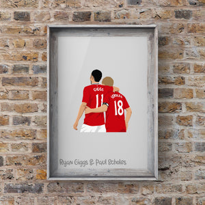 Ryan Giggs and Paul Scholes Man United Print Photo