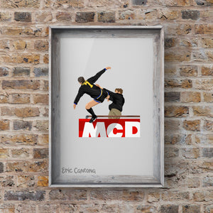 Eric Cantona Kicking Man United Print Photo