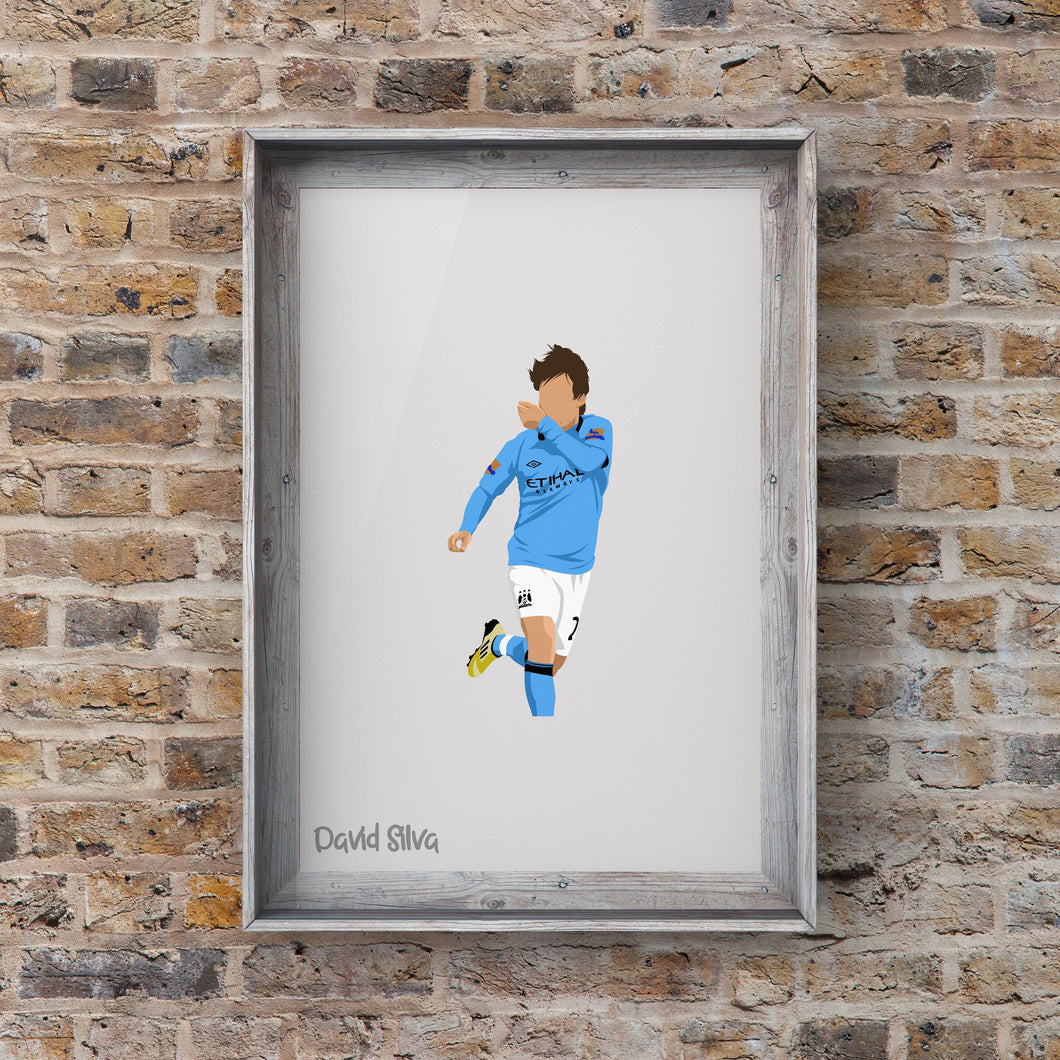 David Silva Manchester City Print Photo