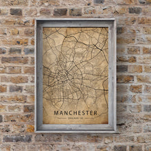 Lade das Bild in den Galerie-Viewer, Retro Manchester Road Map Print Photo
