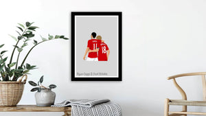 Ryan Giggs and Paul Scholes Man United Print Photo